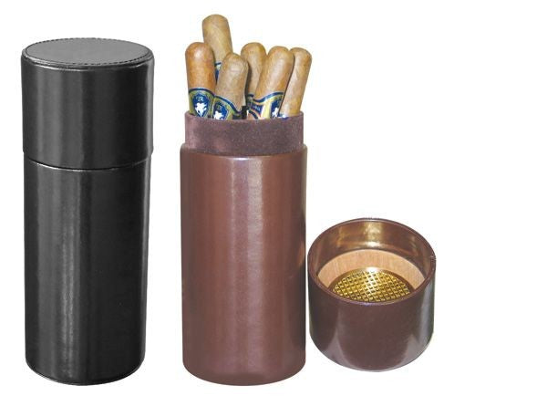 Genuine Leather Seven Cigar Travel Humidor