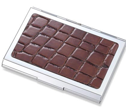 Crocodile Print Business Card Case - Executive Gift Shoppe