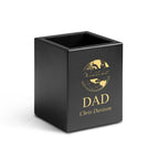 Cherry Finish Wood World's Best Dad Personalized Pen and Pencil Cup