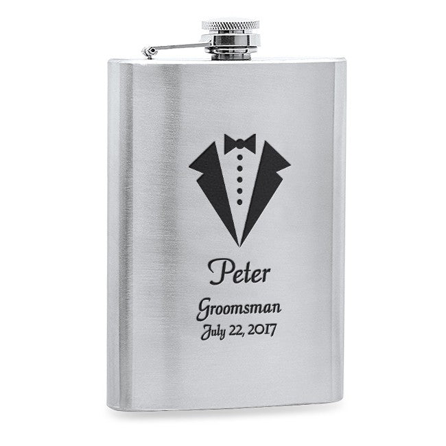 Tuxedo Theme Stainless Steel Flask
