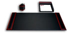 3 Piece Wood & Leather Desk Set