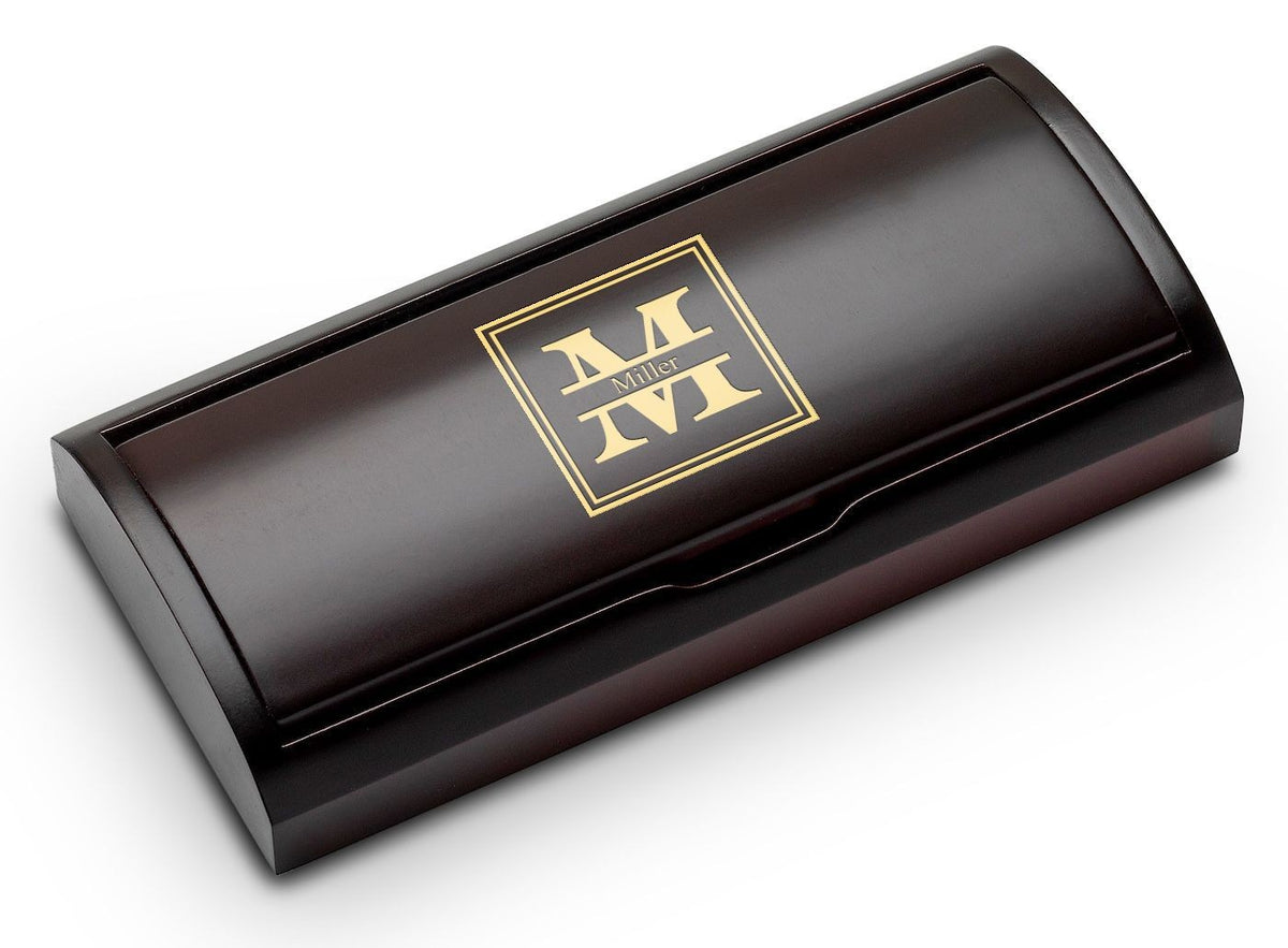 Split Monogram Executive Black & Silver Personalized Ballpoint Pen & Pencil Set