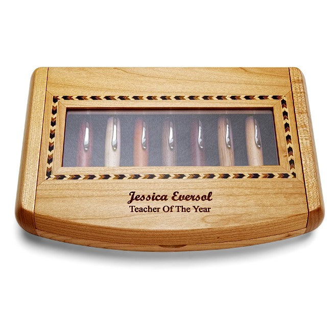 Maple Wood Personalized 7 Pen Set - Executive Gift Shoppe