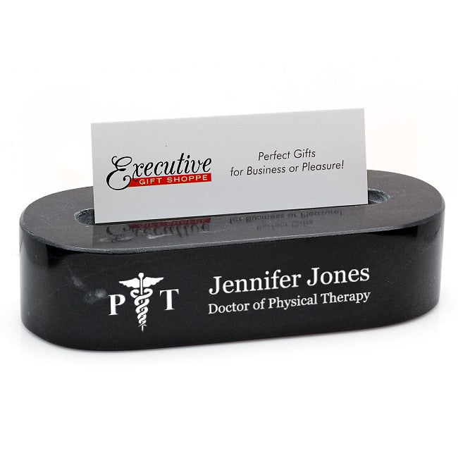 Physical Therapist's Oval Desktop Business Card Holder