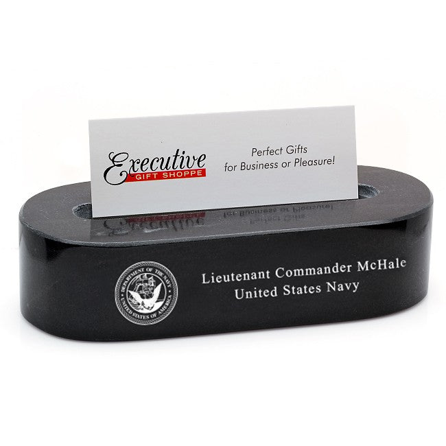 US Navy Desktop Business Card Stand - Executive Gift Shoppe