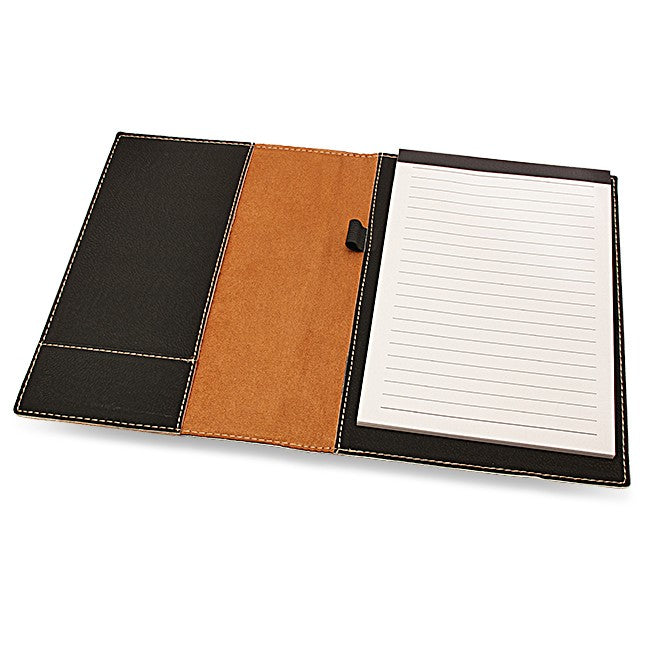 Full Name Monogram Black Leatherette Mini Portfolio