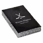 Hockey Themed Personalized Black Marble Paperweight