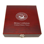 Personalized US Navy Flask & Gaming Set - Executive Gift Shoppe