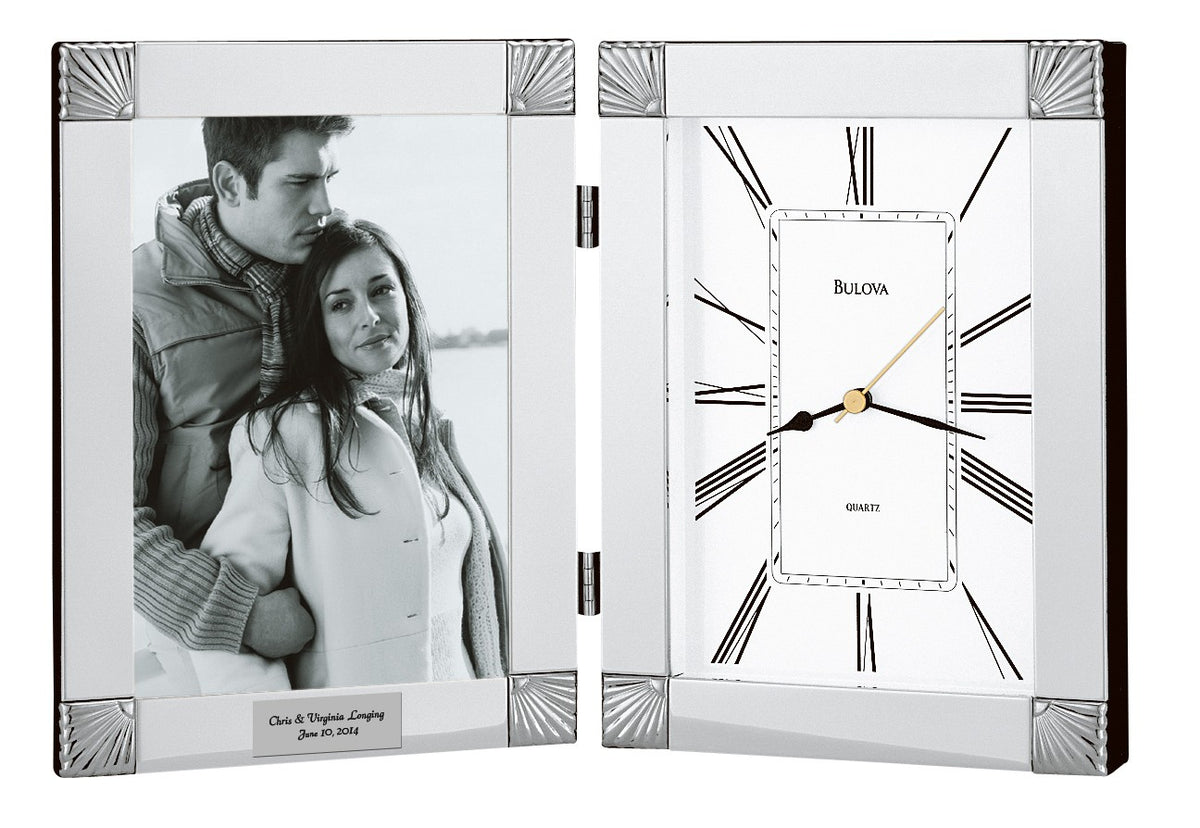 Personalized Picture Frame Collection Clock by Bulova - Executive Gift Shoppe