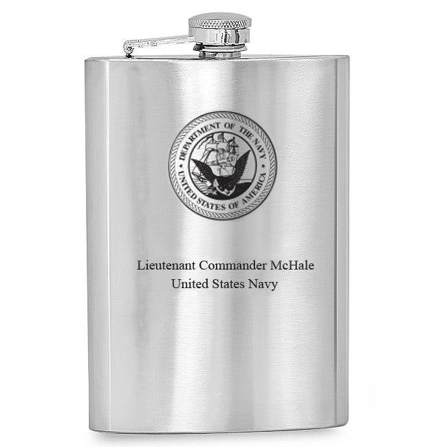 Personalized US Navy Flask - Executive Gift Shoppe
