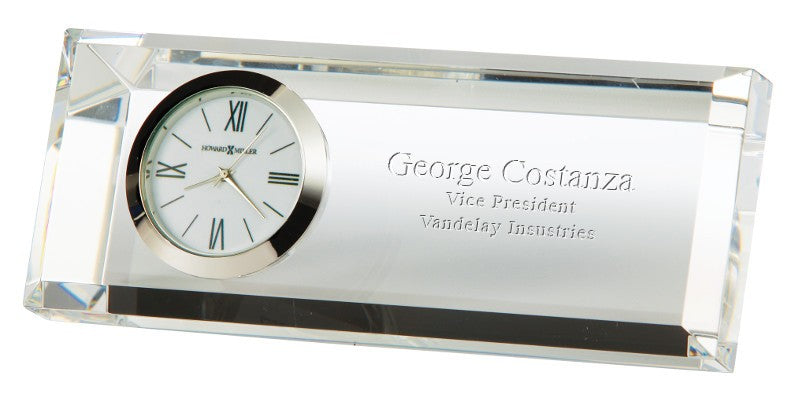 Prism Crystal Desk Clock by Howard Miller