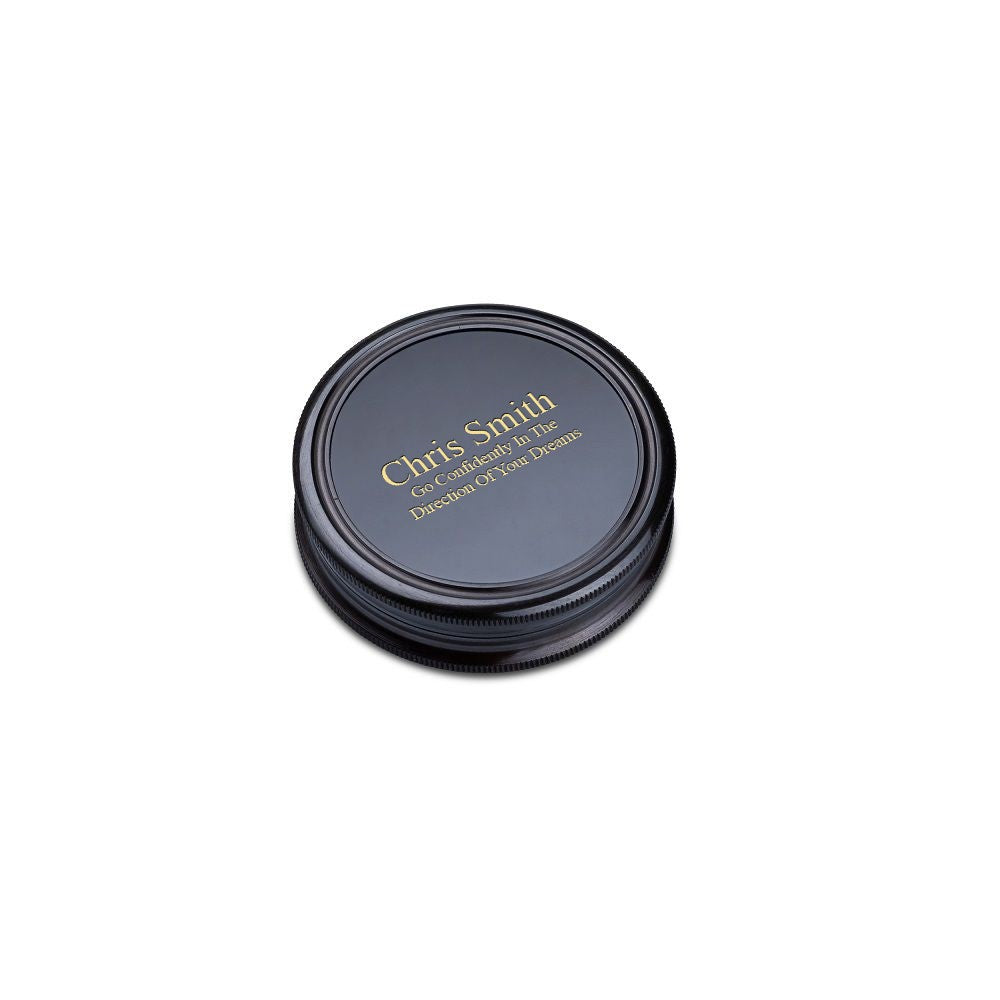 Two Piece Custom Engraved Brass Working Compass with Screw On Lid
