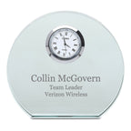 Jade Collection Personalized Round Crystal Desk Clock