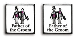 Father of the Groom Contemporary Wedding Cufflinks