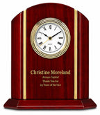 Elite Collection Personalized Rosewood Desk Clock With Gold Accents