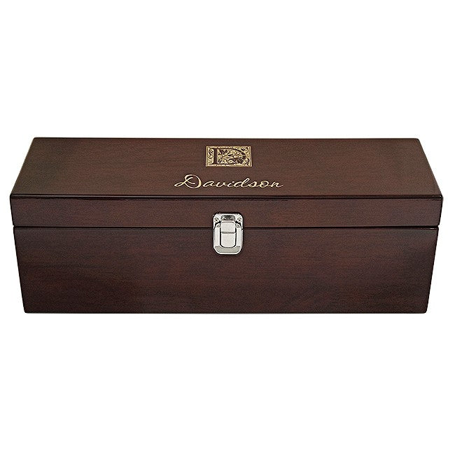Monogram Single Bottle Wine Box with Tools - Executive Gift Shoppe