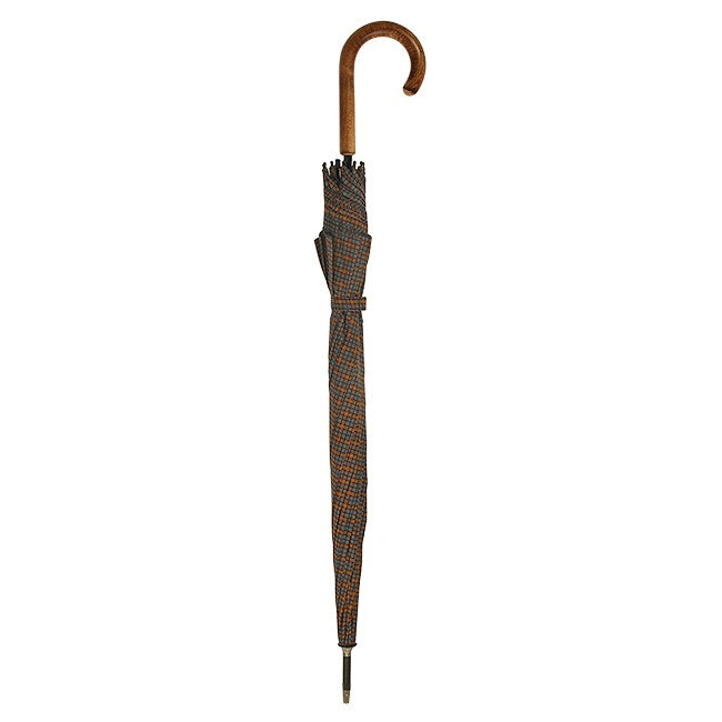 Grey & Brown Tartan European Maple Umbrella