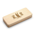 Script Monogram Elegance Collection Maple Wood Ballpoint Pen & Fountain Pen Set