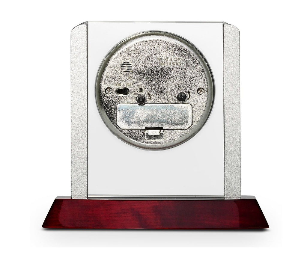 Prestige Collection Firefighter Theme Personalized Rosewood, Glass & Steel Desktop Clock