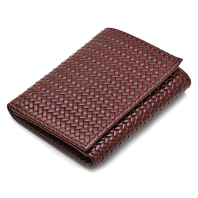 Men's Trifold Woven Italian Leather Wallet