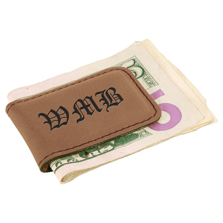 Personalized Dark Brown Magnetic Money Clip