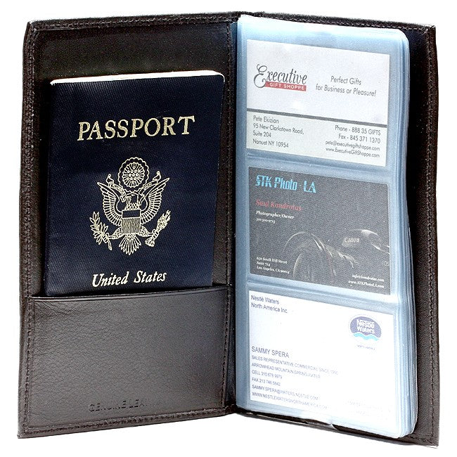 60 Card Leather Business Card File - Executive Gift Shoppe