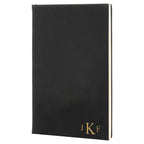 Black & Gold Journal with Black Satin Bookmark with Roman Monogram