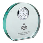 Masonic Personalized Round Crystal Desk Clock