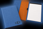 Navy Blue Portfolio & Notebook with Script Monogram