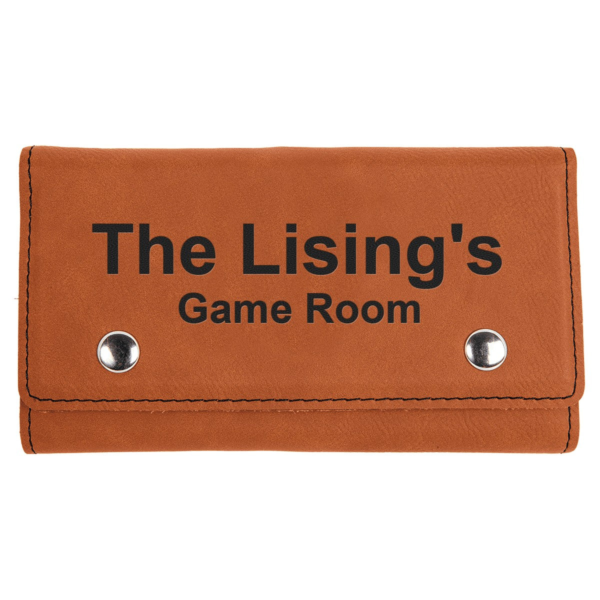 Personalized Rawhide Playing Cards & Dice Set