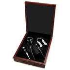 Rosewood Finish 3 Piece Wine Gift Set
