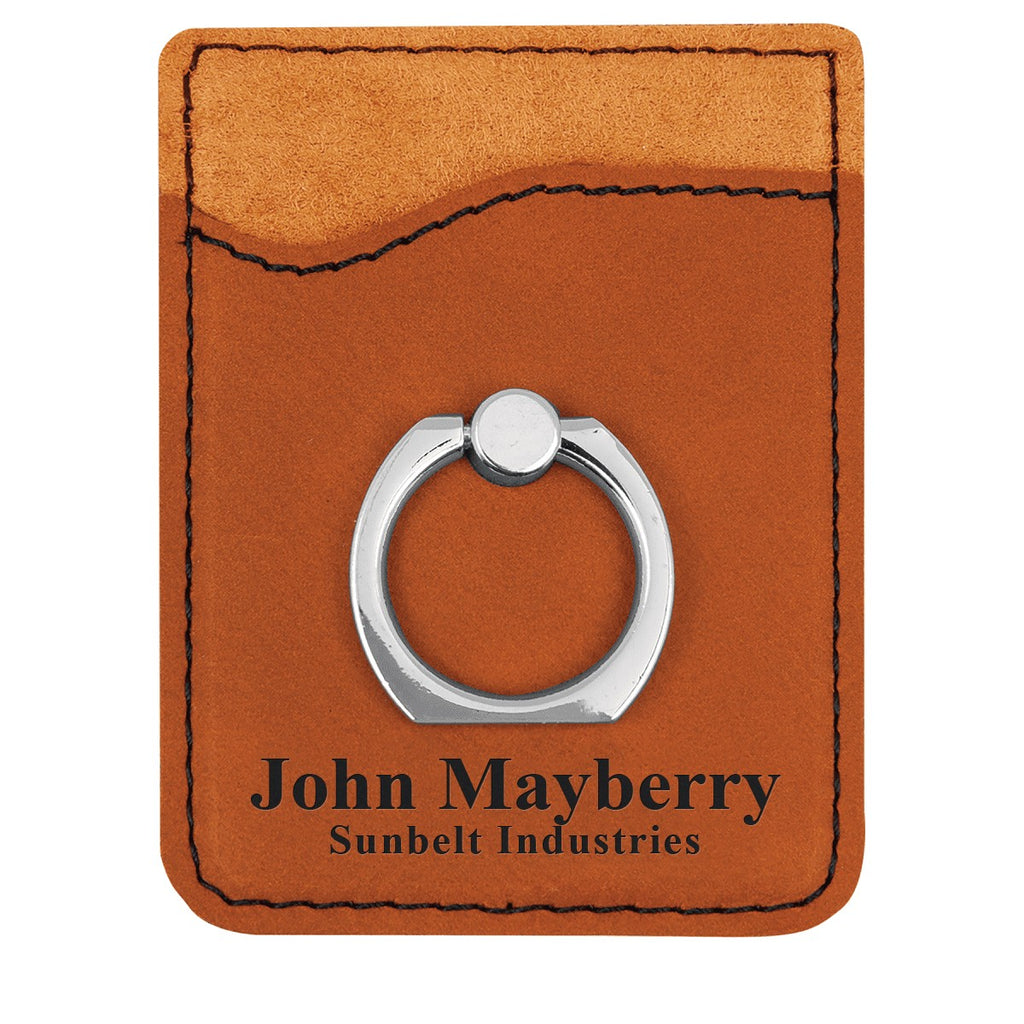 Personalized Rawhide Tone Phone Wallet with Ring