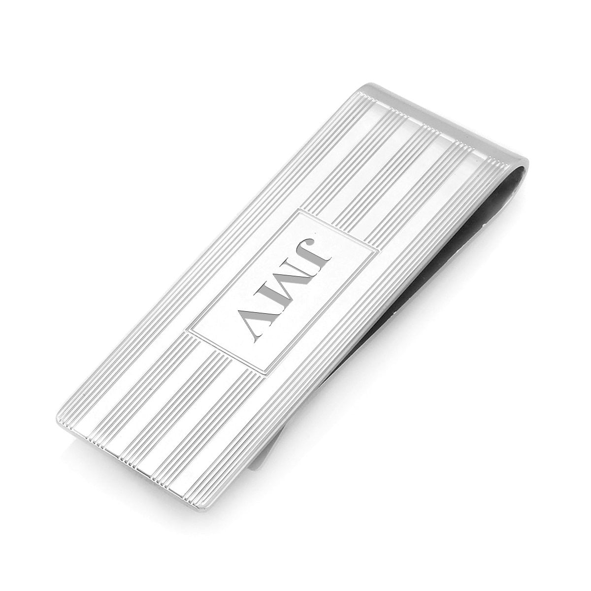 Step Collection Sterling Silver Engraved Money Clip - Medium Width