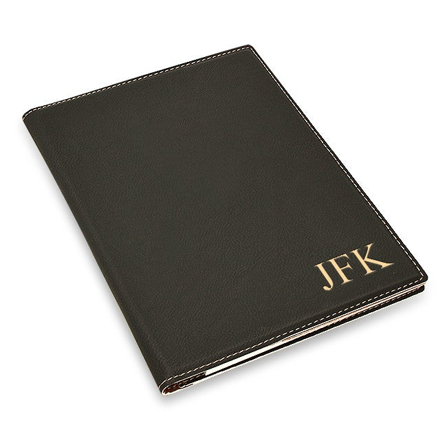 Black Small Portfolio & Notebook with Personalized Initials
