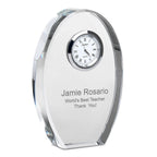 Distinuished Collection Personalized Oval Crystal Desk Clock