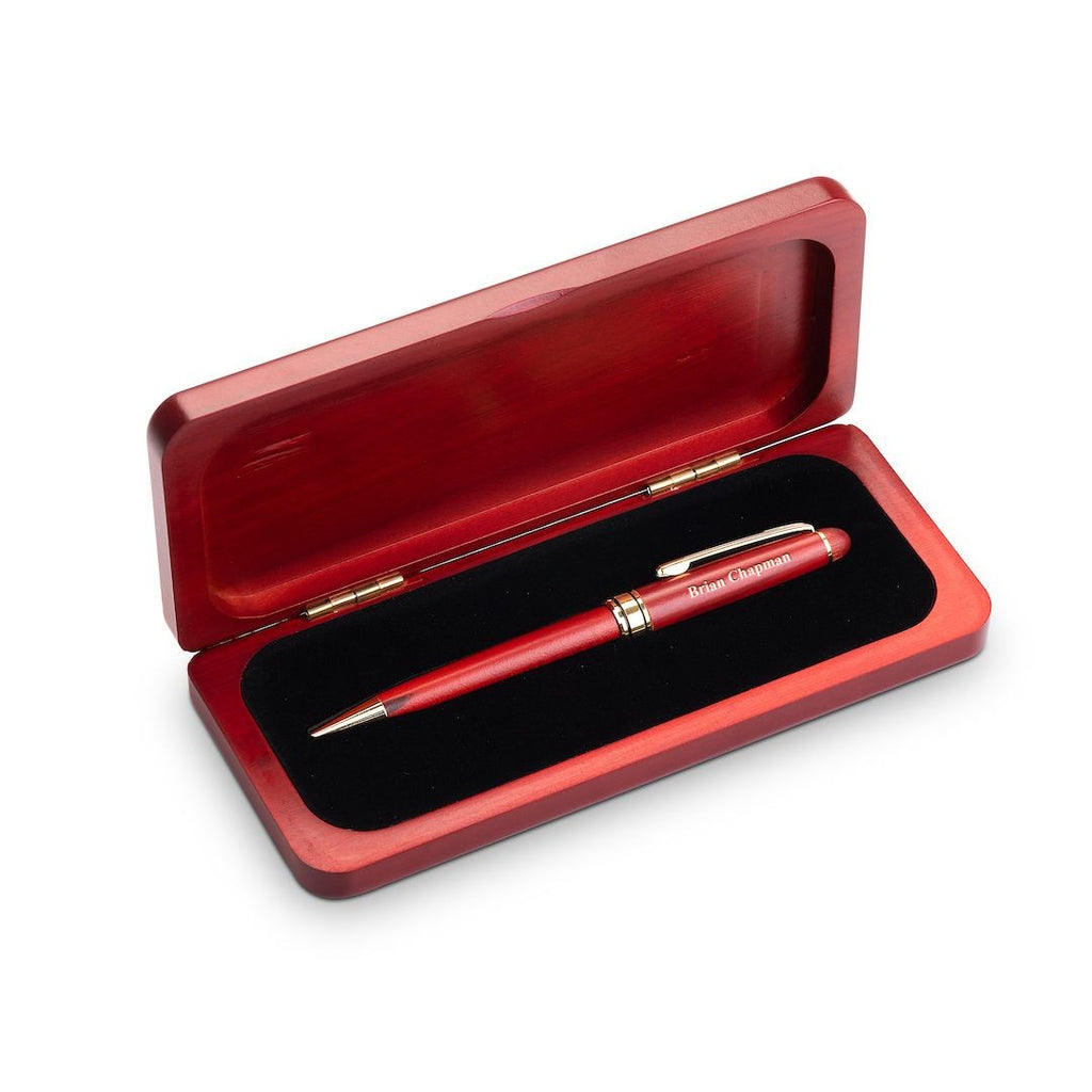 Elegance Collection Cherry Finish Laser Engraved Ballpoint Pen Set - Discontinued