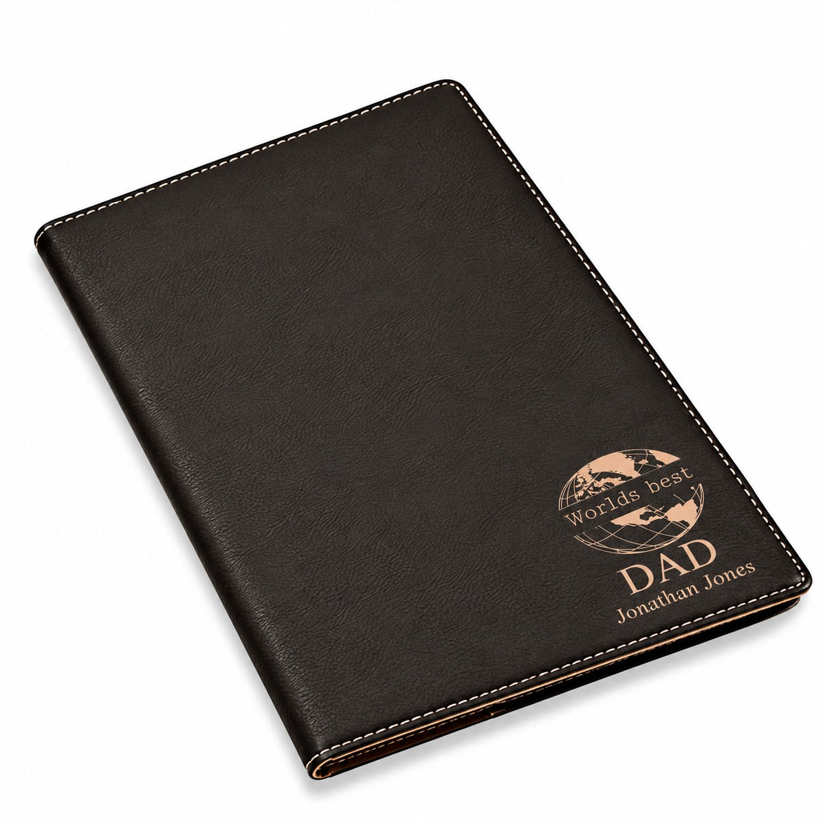 World's Best Dad Black Leatherette Portfolio & Pad Holder