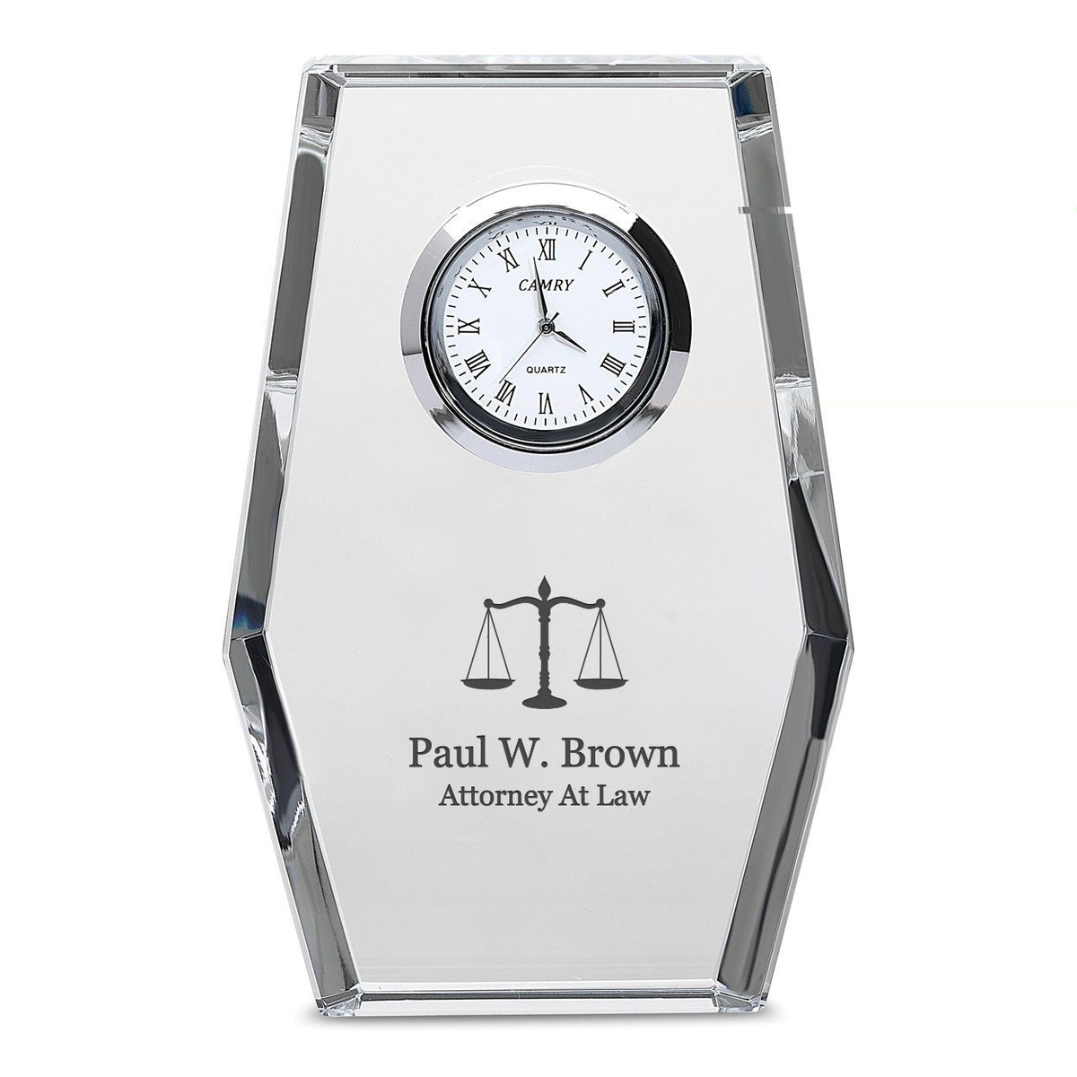 Lawyer Personalized Crystal Desk Clock