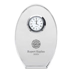 Firefighter Personalized Oval Crystal Desk Clock