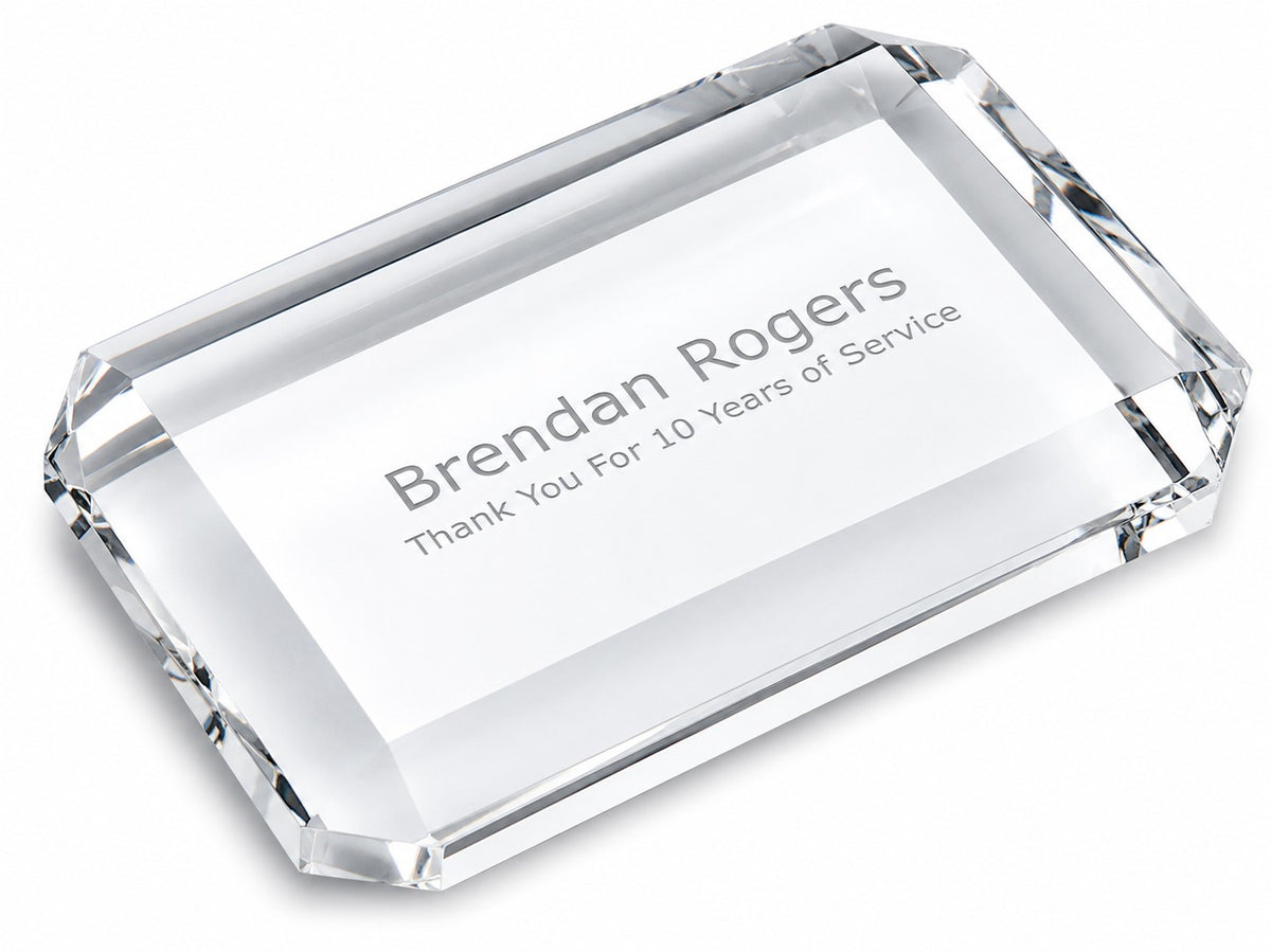Premier Crystal Rectangle Paper Weight
