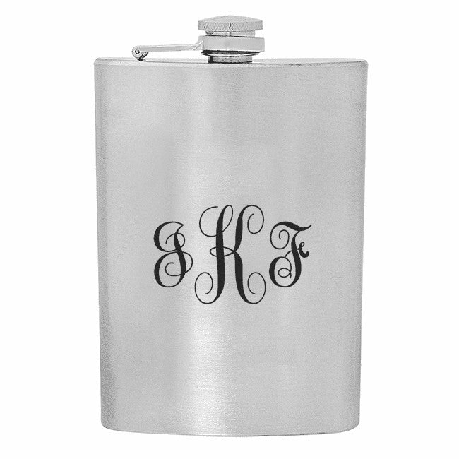 Script Monogram Stainless Steel Flask - Executive Gift Shoppe