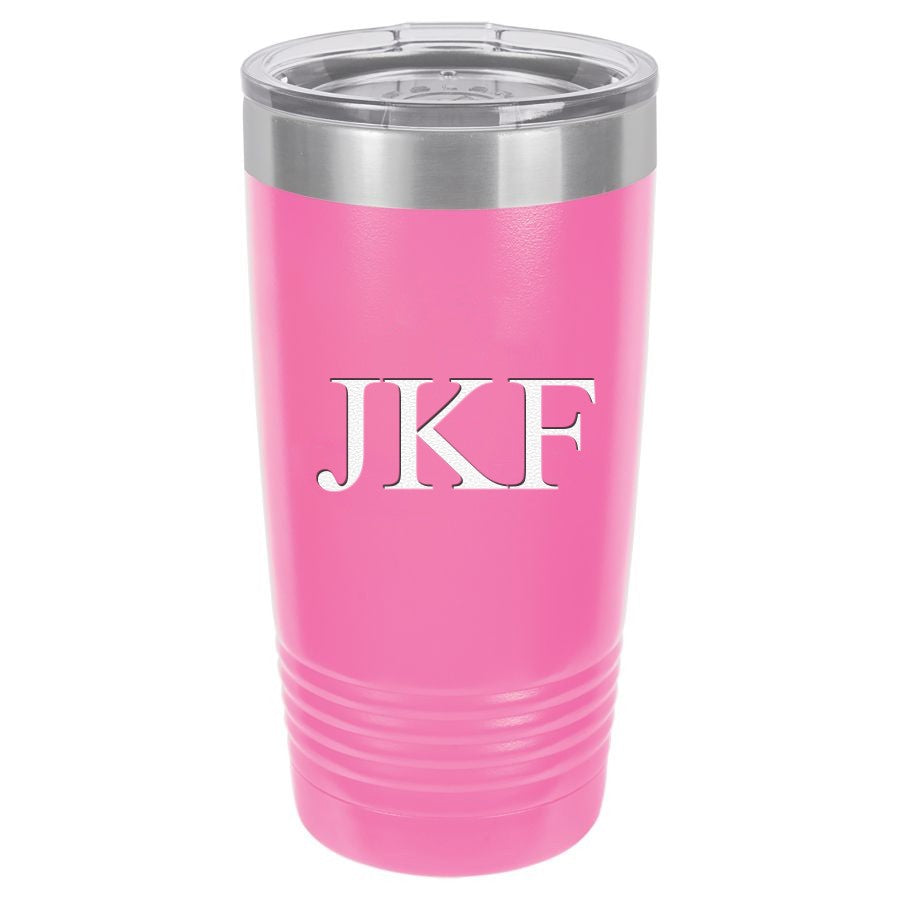20 Ounce Pink Polar Camel Travel Mug with Personalized Initials