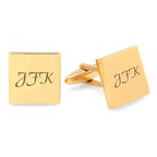 Polished Brass Square Block Cufflinks - Executive Gift Shoppe