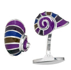 Sterling Silver & Enamel Snail Cufflinks by Jan Leslie