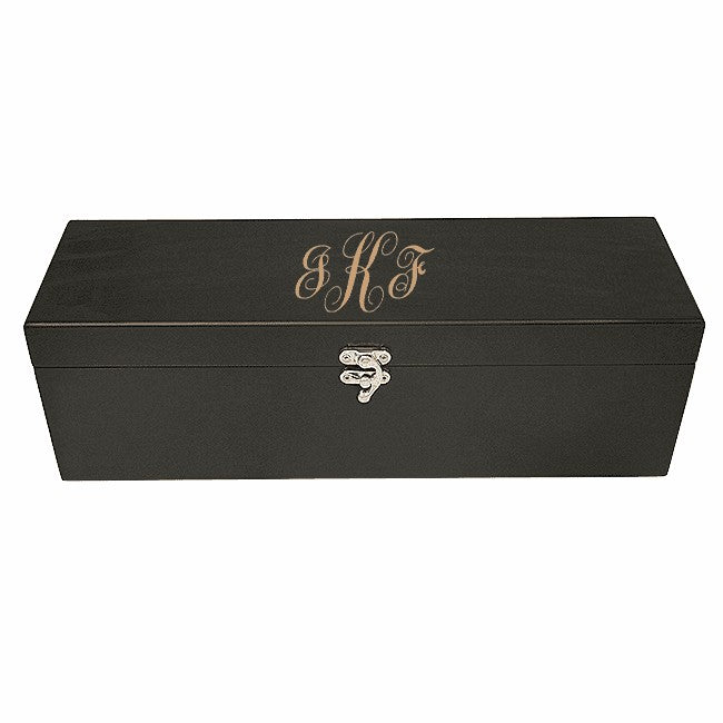 Script Monogram  Black Wine Box