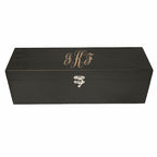 Script Monogram  Black Wine Box