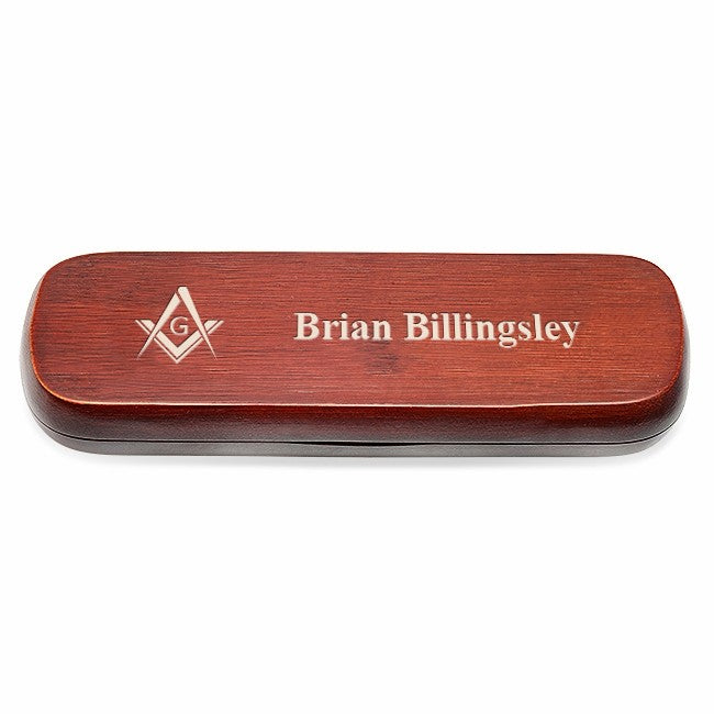 Masonic Cherrywood Double Pen and Box Set