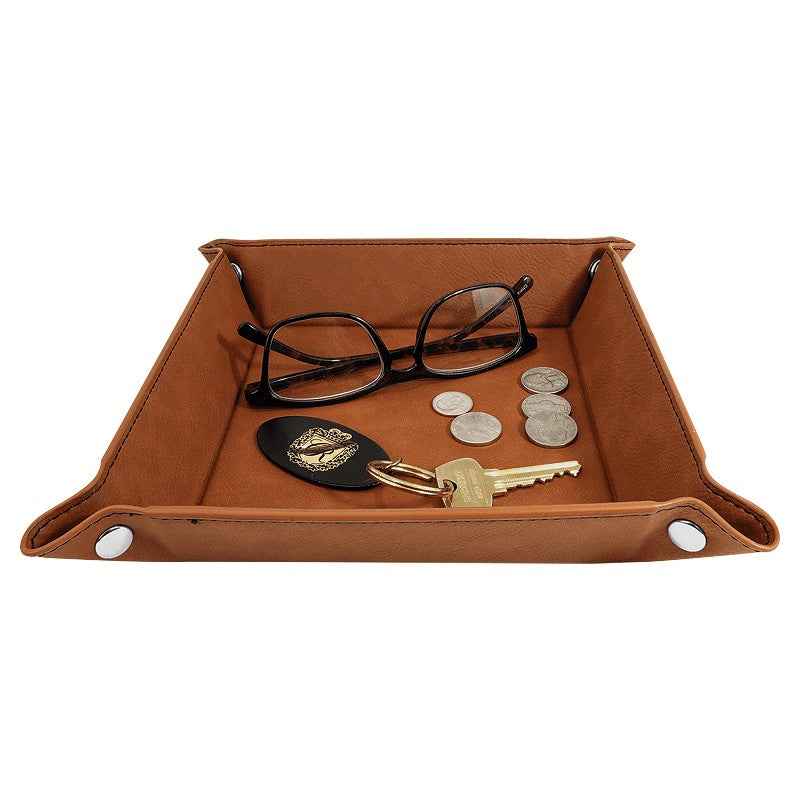 Personalized Rawhide Men's Valet Tray with Folding Snaps