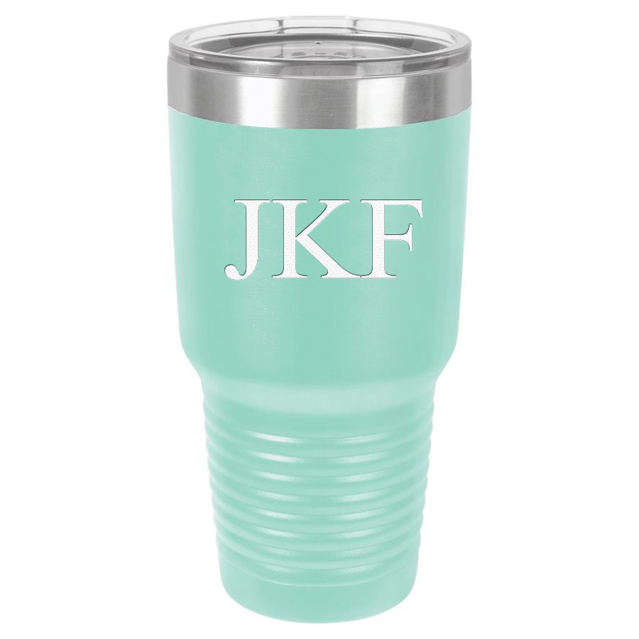 30 Ounce Teal Polar Camel Ringneck Tumbler with Personalized Initials