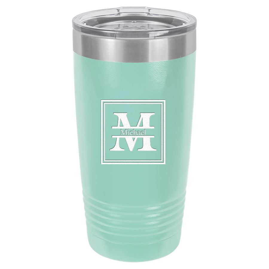 Split Monogram 20 Ounce Teal Polar Camel Travel Mug